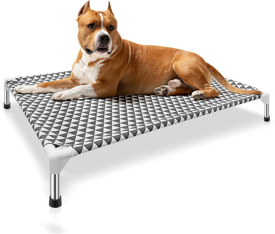 Raised Dog Bed 99x71cm Elevated Outdoor Pet Cot Portable