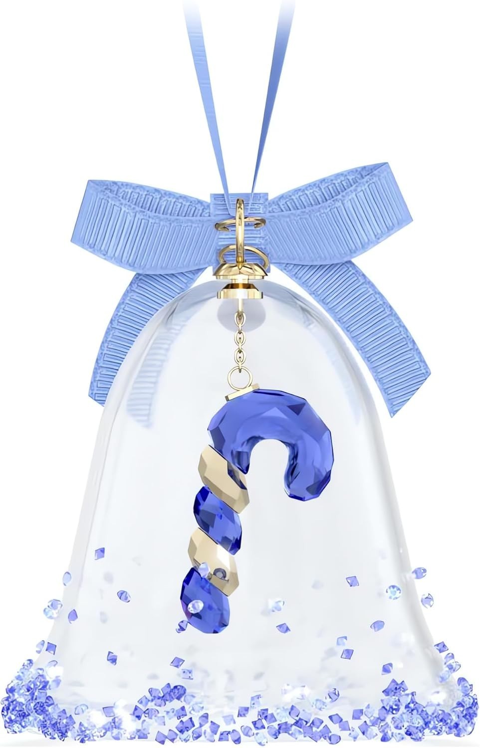 Blue Crystal Bell Ornament • Candy Cane Centrepiece • Luxury Festive Decor
