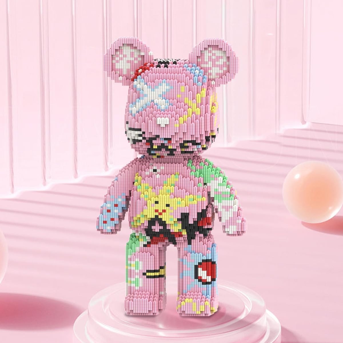 Pink Bear Building Block Set 5600 Pcs | Creative Home Decor & Kids Gift