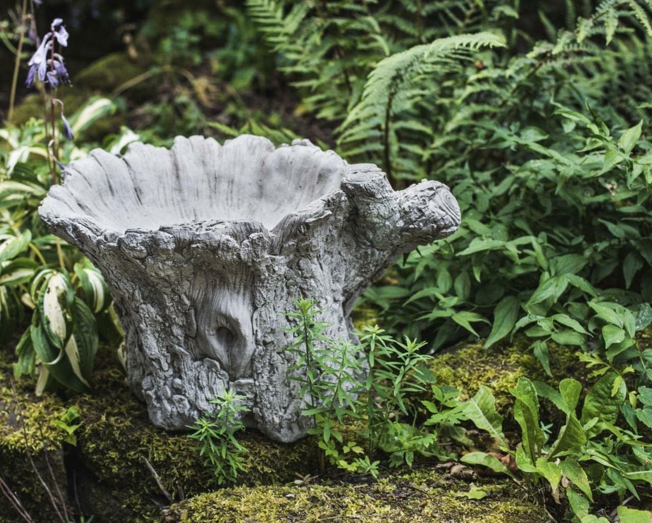 Hedgehog Leaf Bird Bath Outdoor Garden Ornament Frost Proof Stone