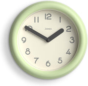 Small Green Wall Clock 22cm Modern Silent Quartz Round Minimalist Home Decor
