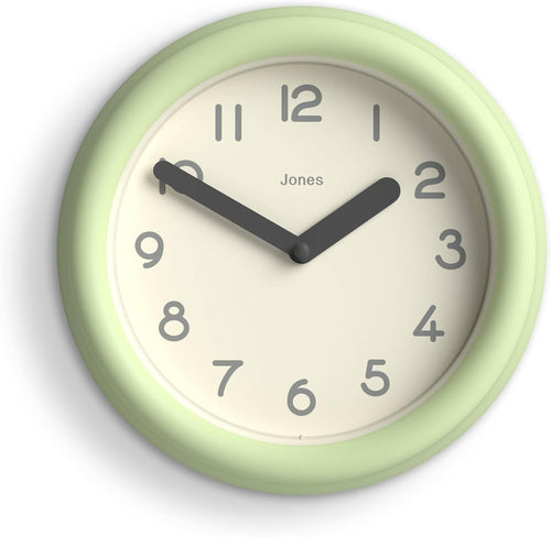 Small Green Wall Clock 22cm Modern Silent Quartz Round Minimalist Home Decor