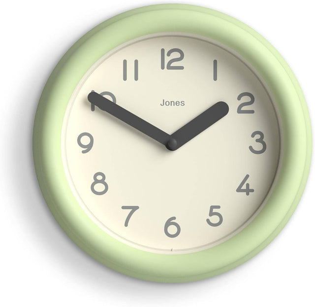 Small Green Wall Clock 22cm Modern Silent Quartz Round Minimalist Home Decor