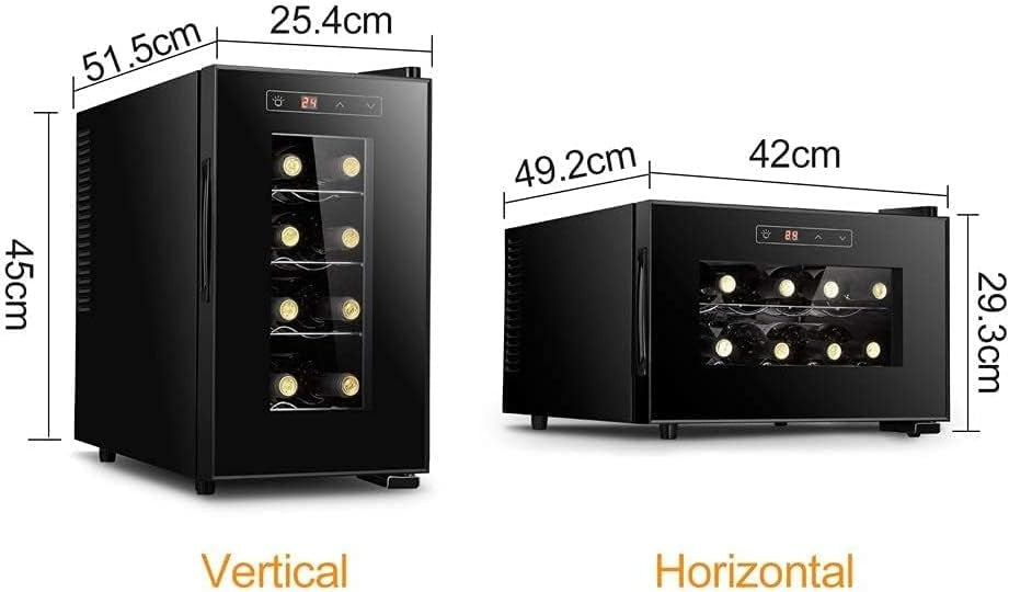 8 Bottle Wine Cooler Fridge Digital Control Glass Door Quiet Countertop