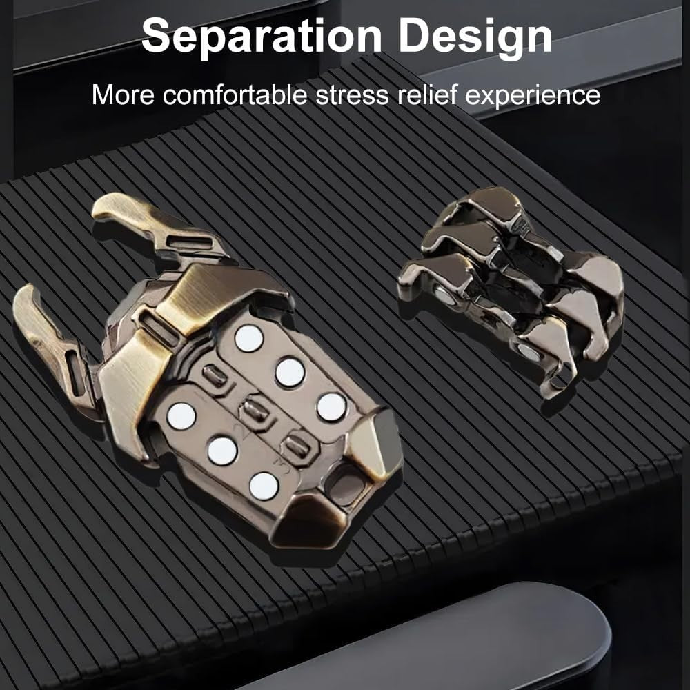 Metal Cockroach Fidget Slider Magnetic Push Card Stress Relief EDC Toy