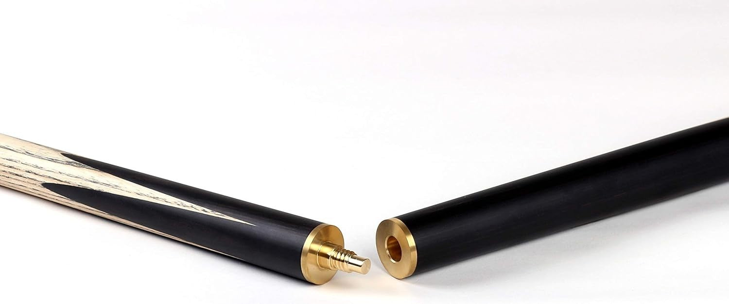 57" 3/4 Cut Snooker Cue Hand Spliced Ebony 9.5mm Tip Hard Case Set