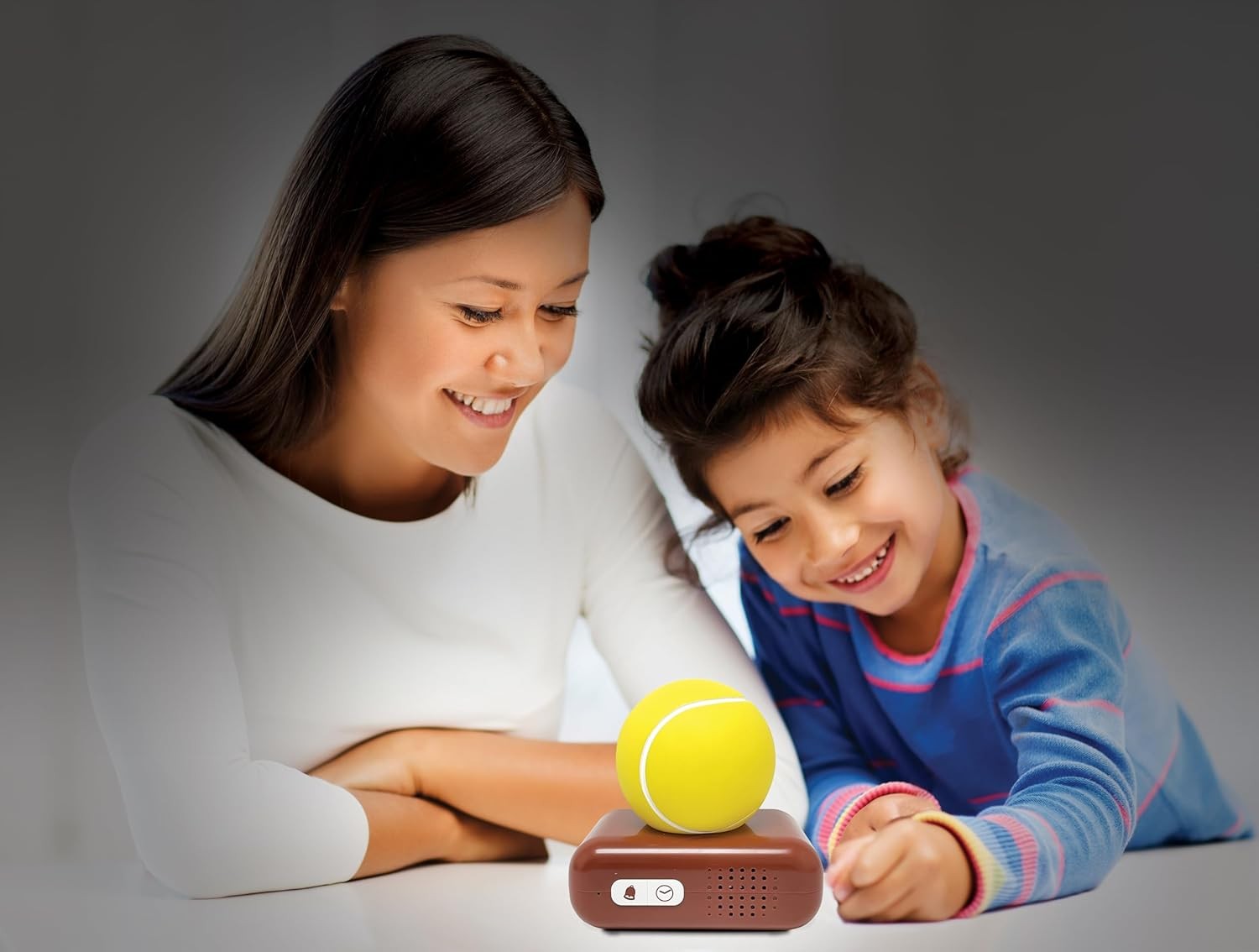 Kids Tennis Ball Alarm Clock Yellow Night Light LCD Snooze Sounds