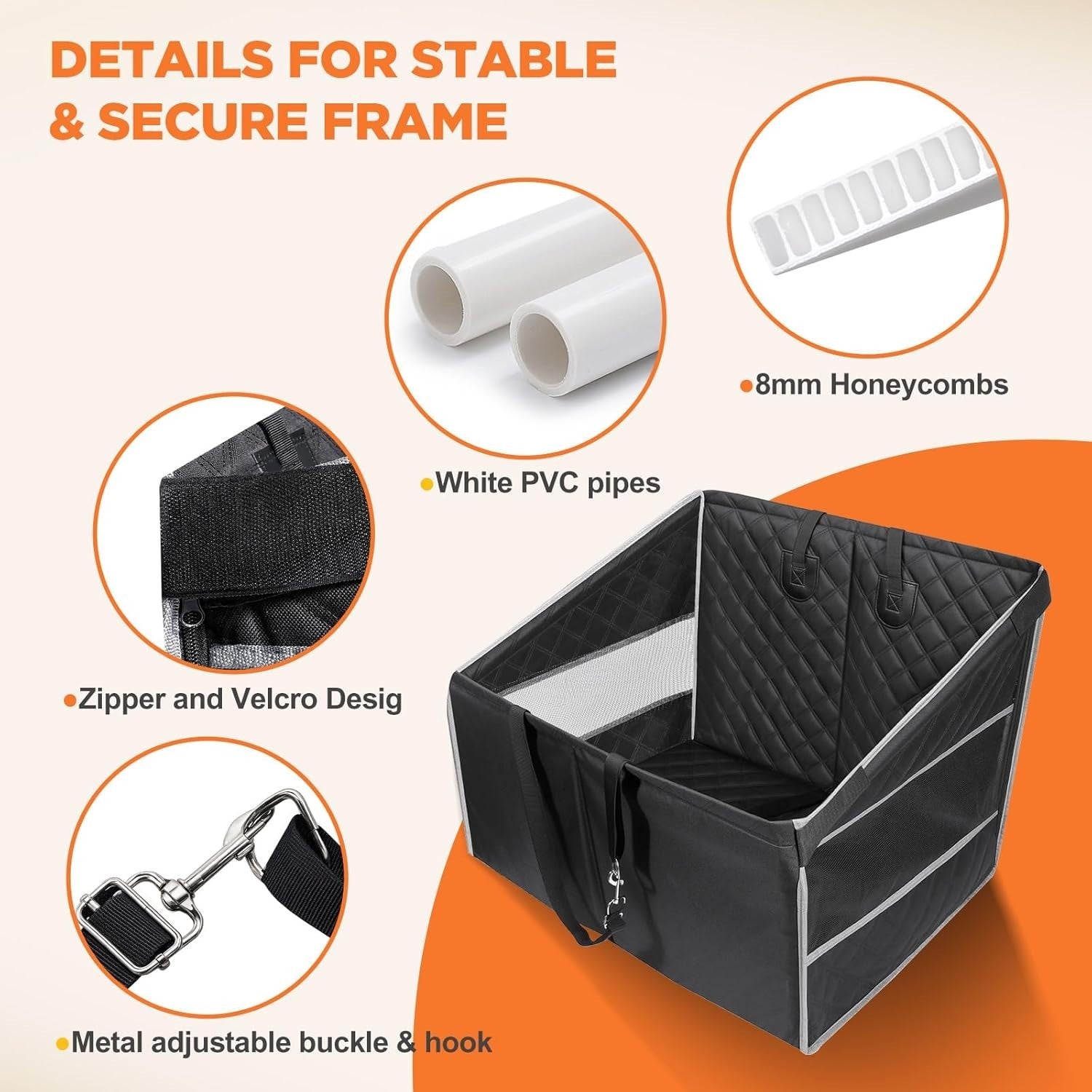 Large Dog Car Seat Extender Hard Bottom Waterproof Hammock SUV Truck