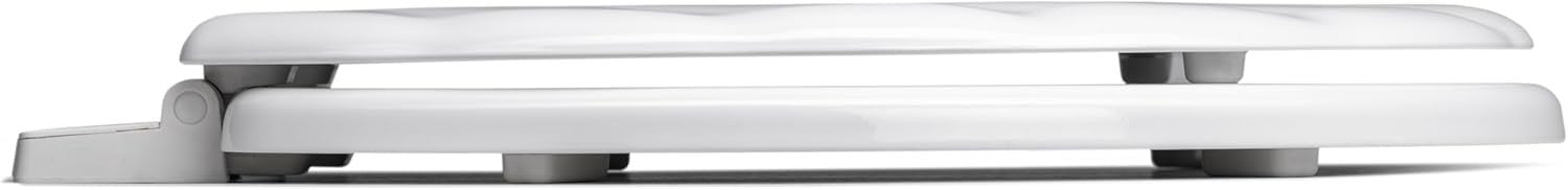 Shell White Wooden Toilet Seat Gloss Antibacterial Stick ‘N’ Lock Hinges