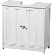 Under Sink Bathroom Cabinet 2 Door Storage Cupboard 60x29x60cm White