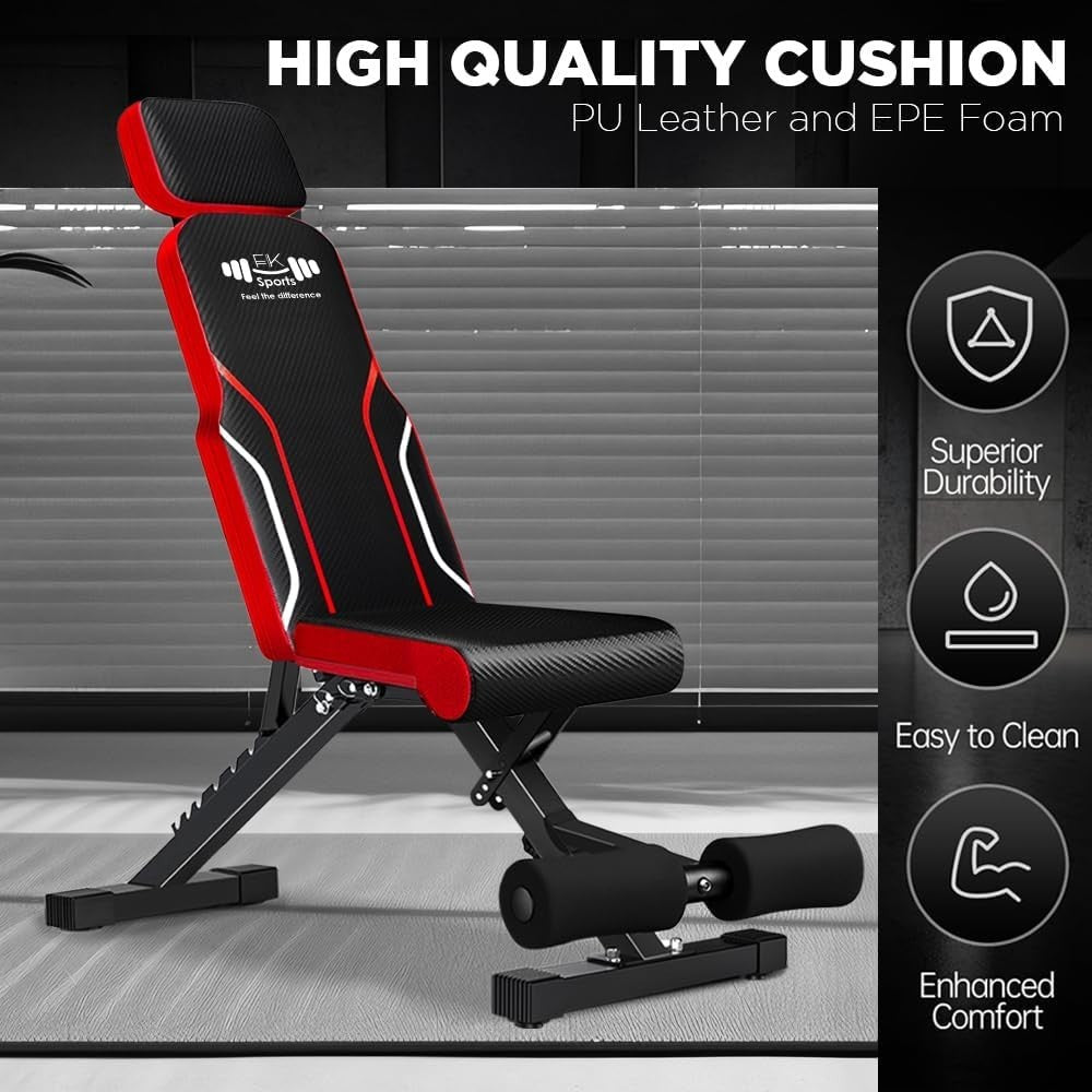 Adjustable Folding Weight Bench 300kg Incline Decline Home Gym