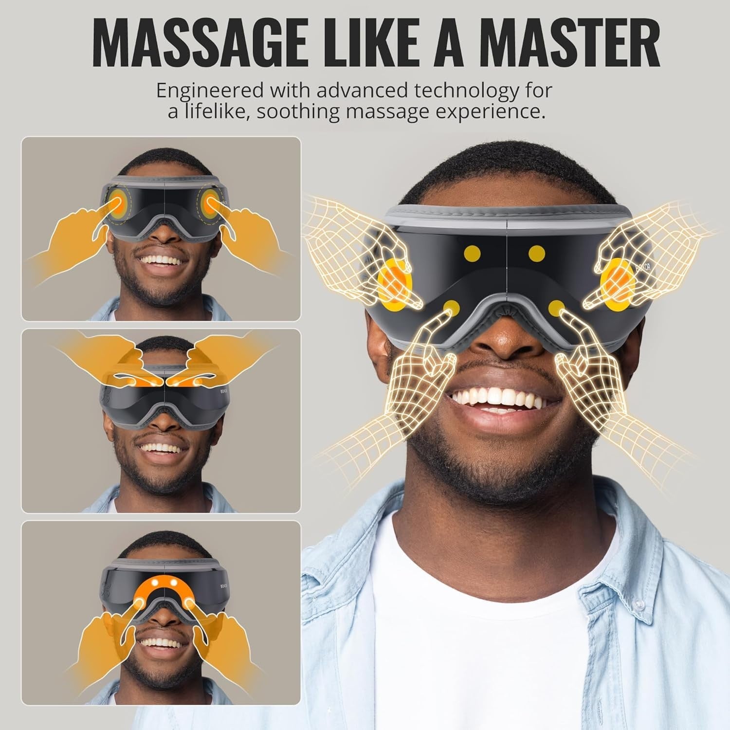 Heated Eye Massager FSA HSA Eligible Heat Compression Bluetooth