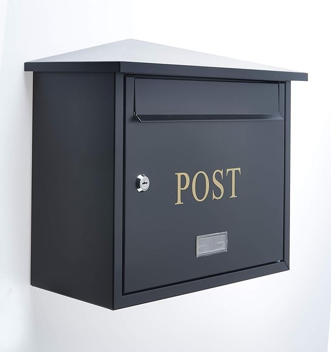 Large Wall Mounted Letterbox Secure Lockable Post Box Waterproof A4 Mail