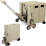 Folding Shopping Trolley with Stair Climbing Wheels 76L Heavy Duty Cart