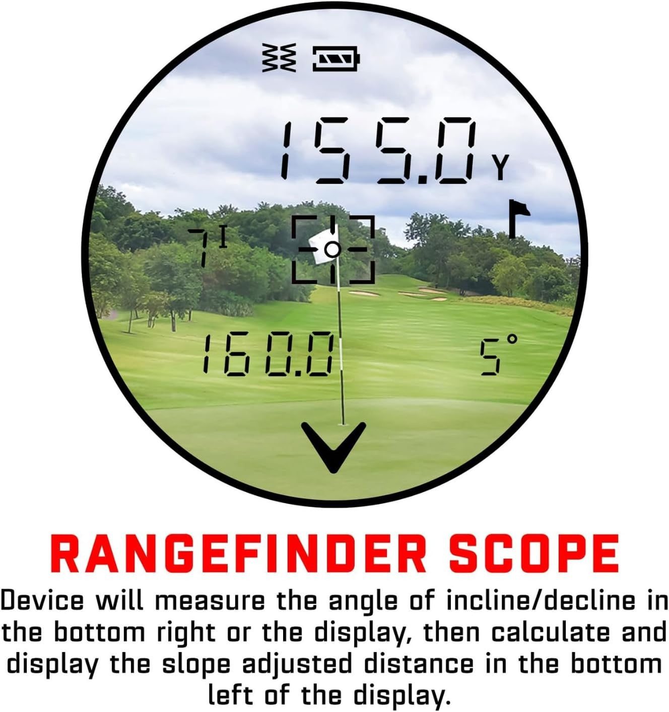 Golf Laser Rangefinder 1000 Yards Slope Pin Lock 6X Magnification