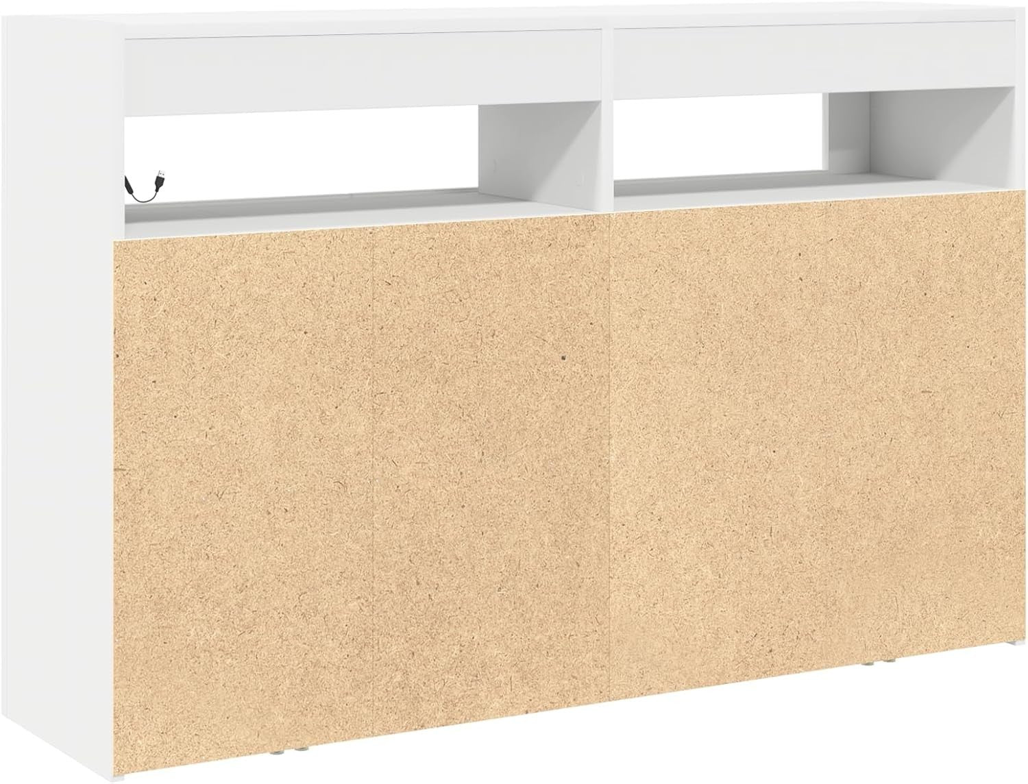 Modern White Sideboard with LED Lighting | Spacious 3-Door Storage Unit