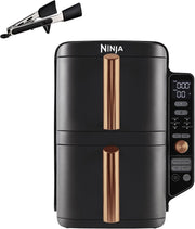 Double Stack Dual Zone Air Fryer 9.5L 4 Levels Slim No Oil 6-in-1