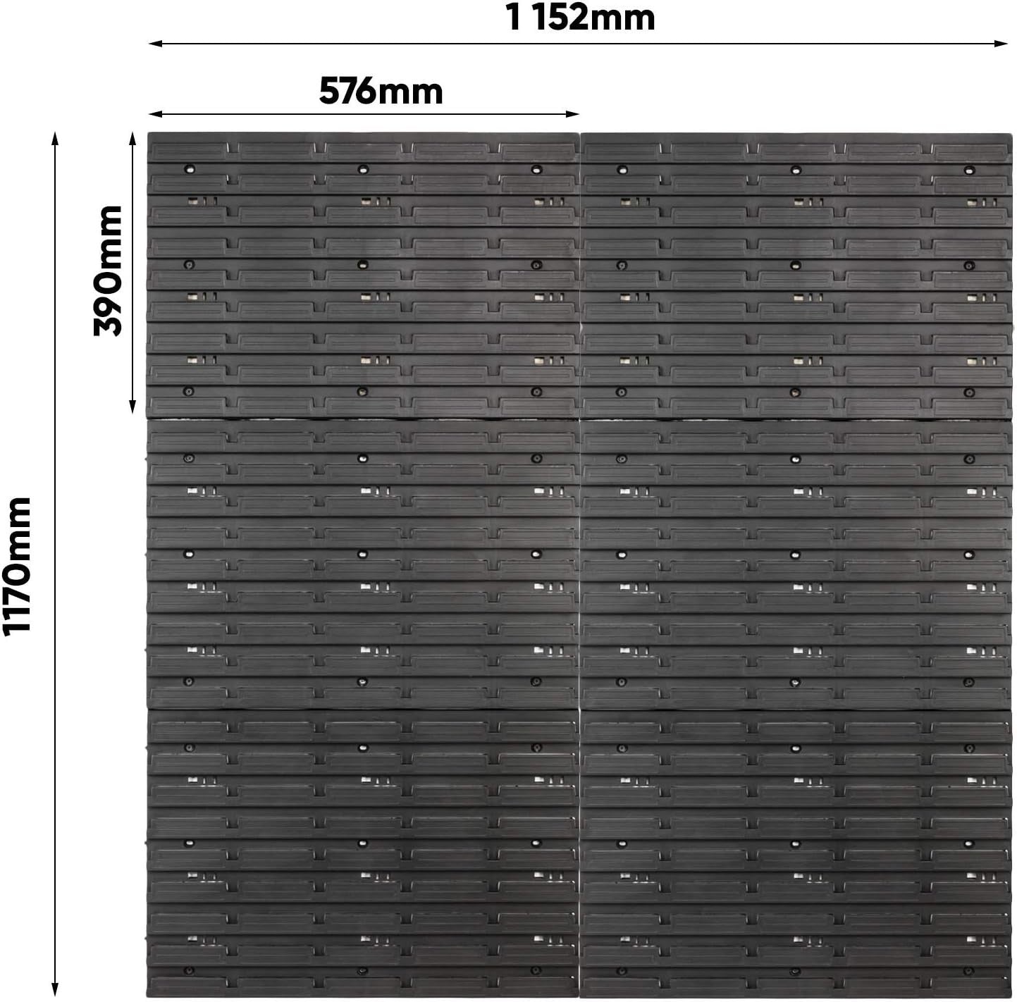 Expandable Red Polypropylene Tool Wall 117x115cm 78 Holder Workshop Set