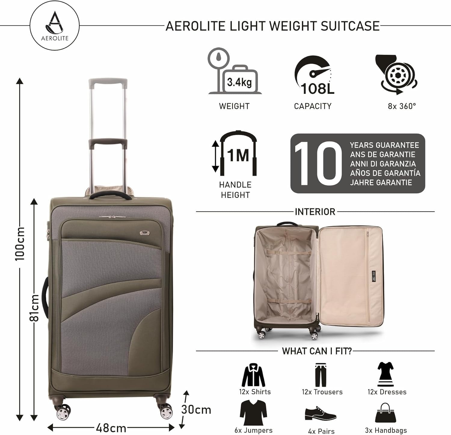 Extra Large 30in Eco Hold Luggage Lightweight Spinner Case TSA Approved