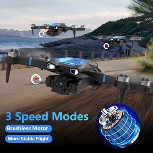 1080P HD Drone w/ LCD Remote Brushless Motor Foldable Optical Flow Quadcopter