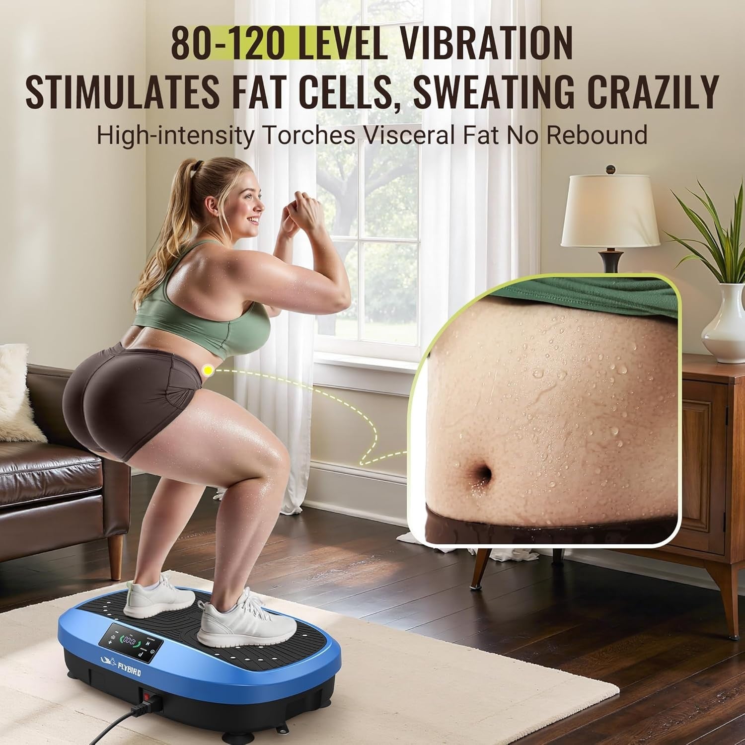 Vibration Plate Exercise Machine 120 Speeds 5 Programs 150KG Home Trainer