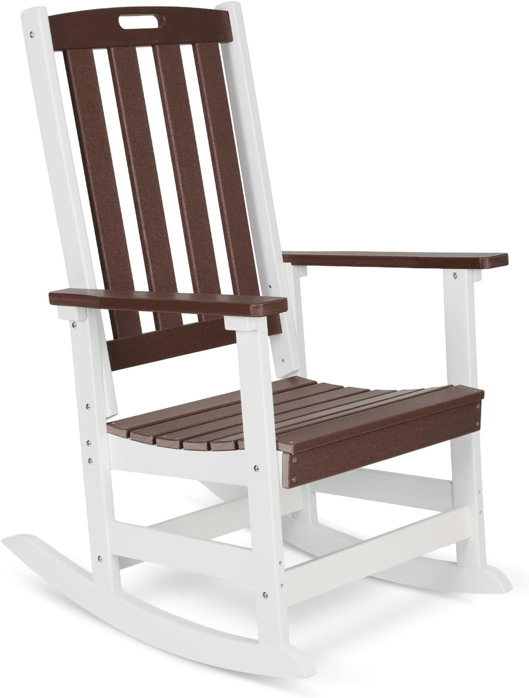 Outdoor Ergonomic Rocking Chair with Weatherproof HDPE – Patio & Porch
