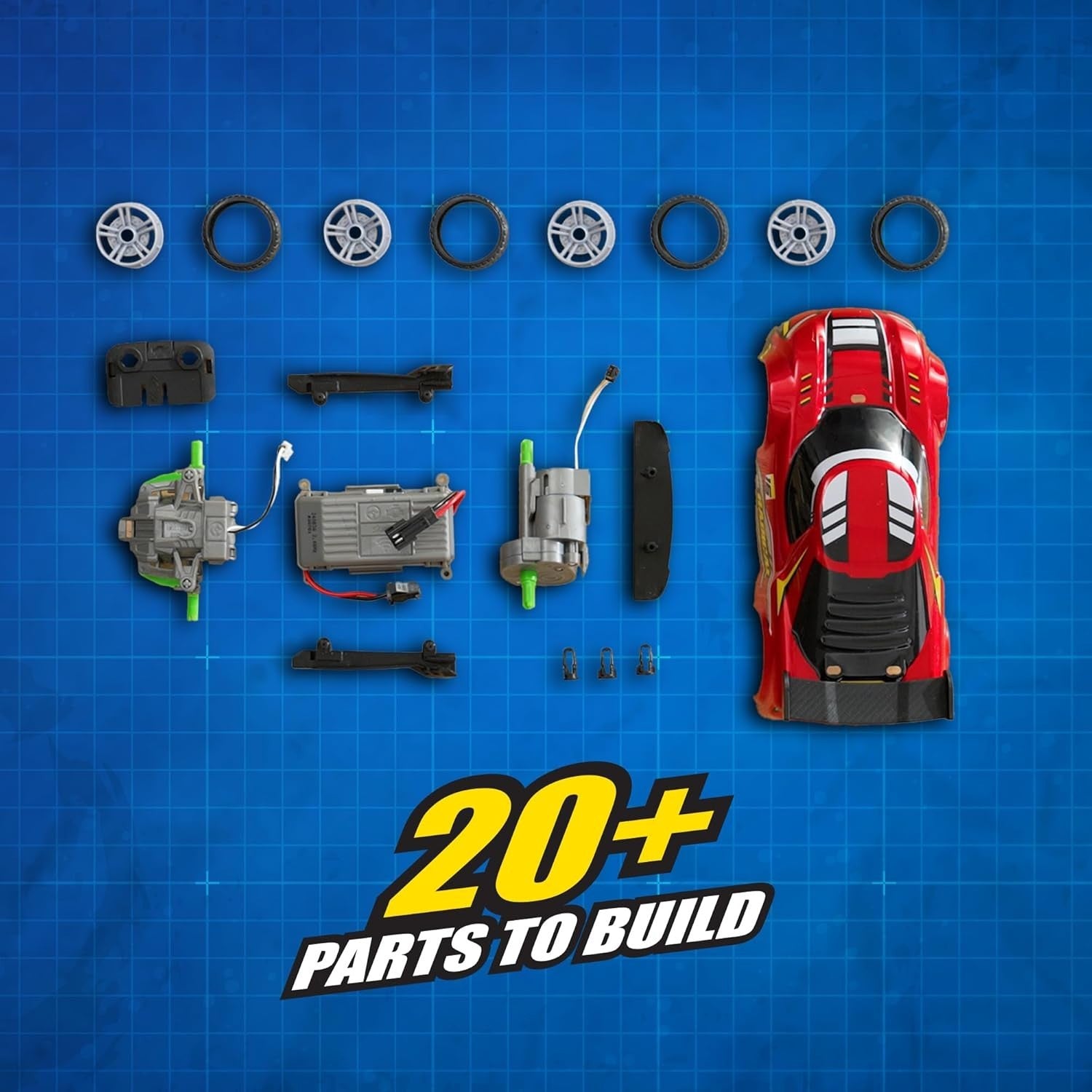 Build 2 Drive Radical Racer RC Car for Kids 6+, 8KM/H 2.4GHz Remote Control Car