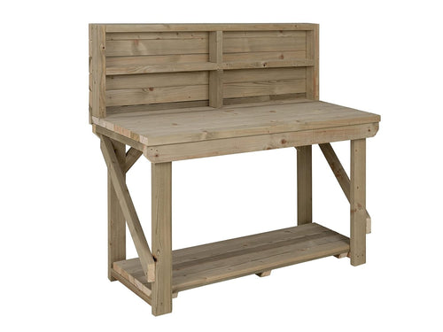 5ft Heavy Duty Workbench with Back Panel – Pressure Treated Indoor/Outdoor Table
