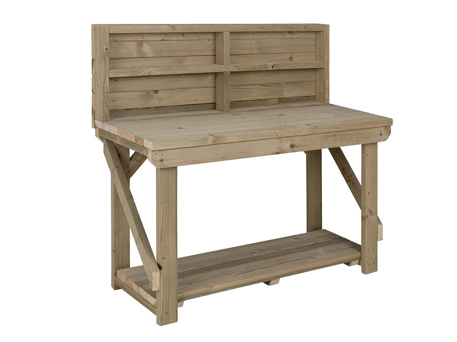5ft Heavy Duty Workbench with Back Panel – Pressure Treated Indoor/Outdoor Table