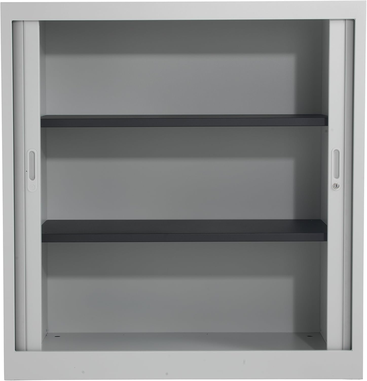 Grey Metal Lockable Storage Cabinet Office Cupboard with Adjustable Shelves