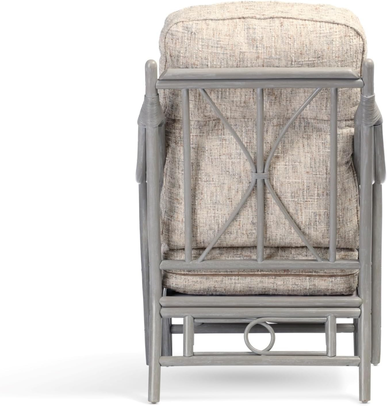 Grey Rattan Conservatory Armchair Indoor Cane Chair with Luxury Cushions