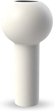 White Ceramic Pillar Vase 32cm Modern Minimalist Table Home Decor