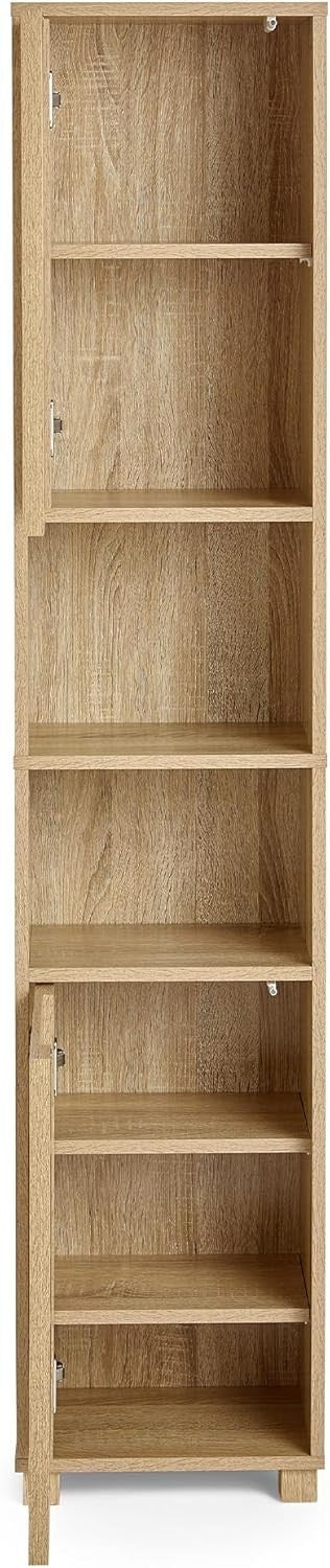 Tall Slim Bathroom Cabinet with Adjustable Shelves & Water Resistant Wood