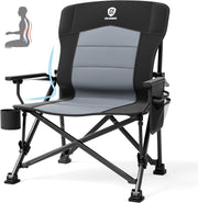 Heavy Duty Folding Camping Chair 230kg Adjustable Lumbar Support Outdoor