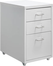 3 Drawer Metal File Cabinet with Wheels Under Desk Office Storage Unit Rolling