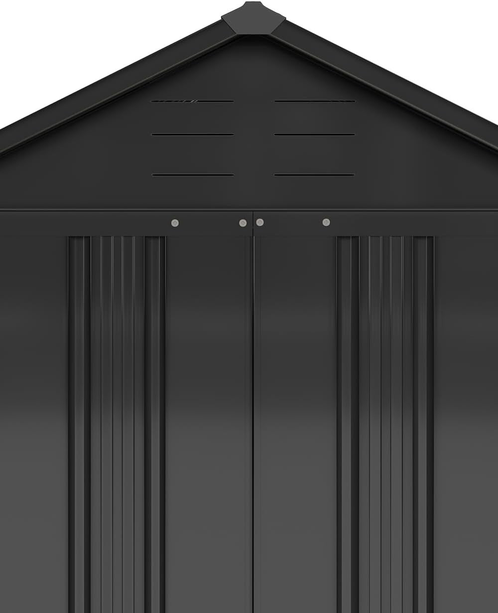 Metal Garden Shed Outdoor Storage with Shelves, Lock & Sloped Roof Carbon Black