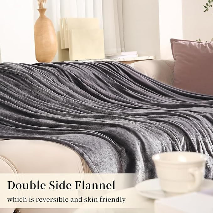 Electric Heated Throw Blanket 130x180cm Faux Fur Flannel 6 Heat Levels