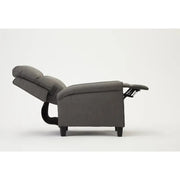 Recliner Armchair Grey Faux Leather High Back Push Back Lounge Chair