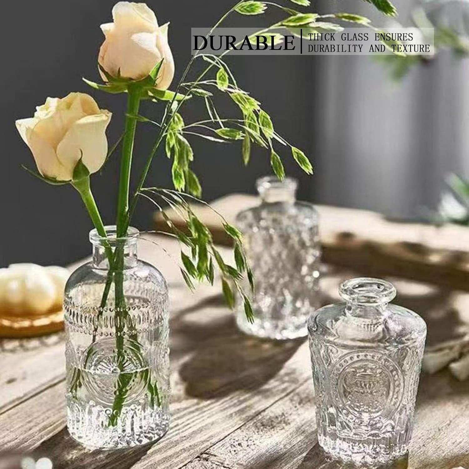 40 Glass Bud Vase Set Mini Clear Vases Wedding Table Decor Bulk Pack