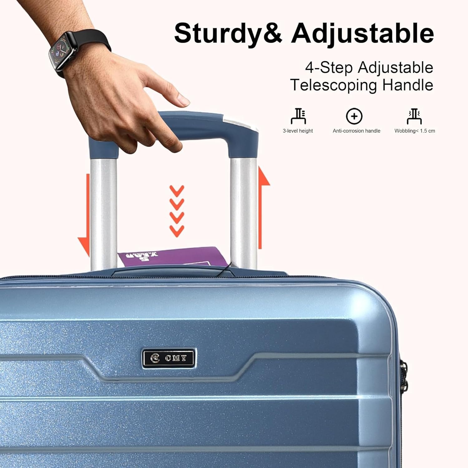 Medium 24'' + Large 28'' Suitcase Set PC Hard Shell Lightweight Spinner TSA
