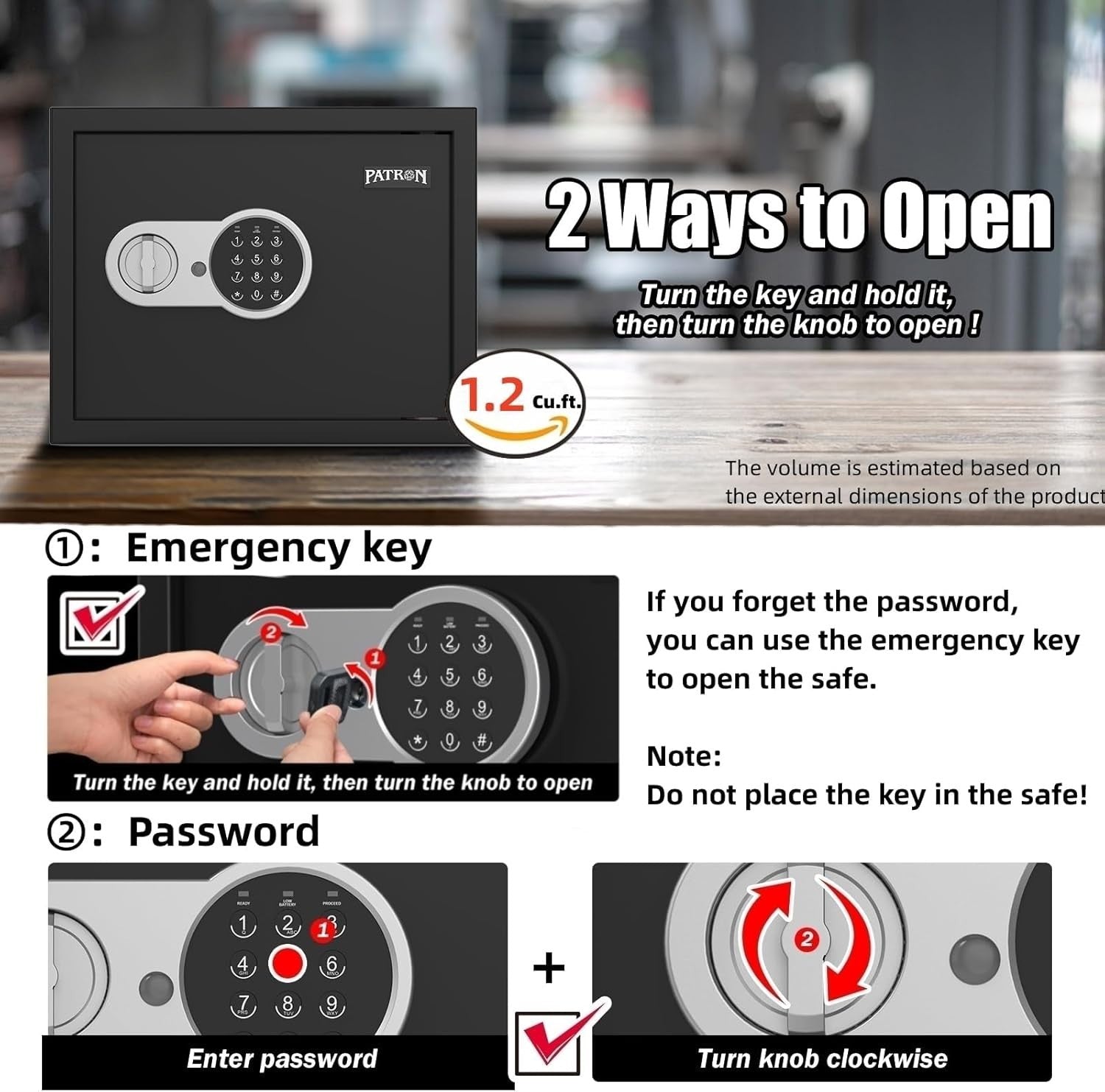 Digital Safe Box Electronic Keypad Cash Jewelry Document Security Safe