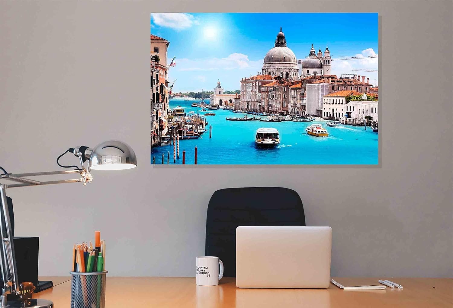 Venice Cityscape Canvas Wall Art 76x50cm Framed Modern Living Room Decor