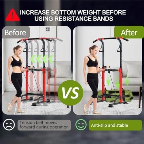 Adjustable Pull Up & Dip Station Power Tower Home Gym Rack