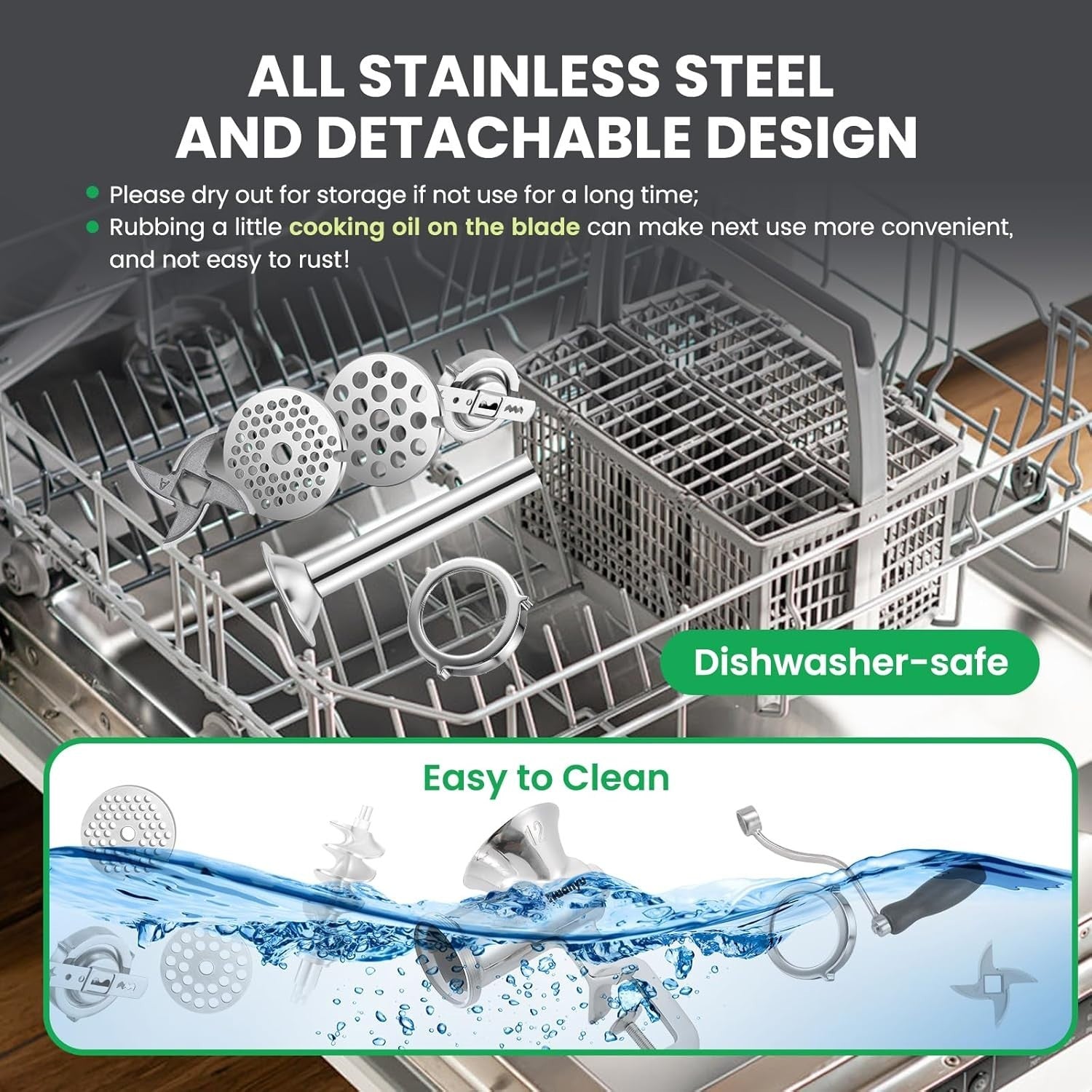 Size 12 Stainless Steel Manual Meat Grinder Sausage Maker Heavy Duty