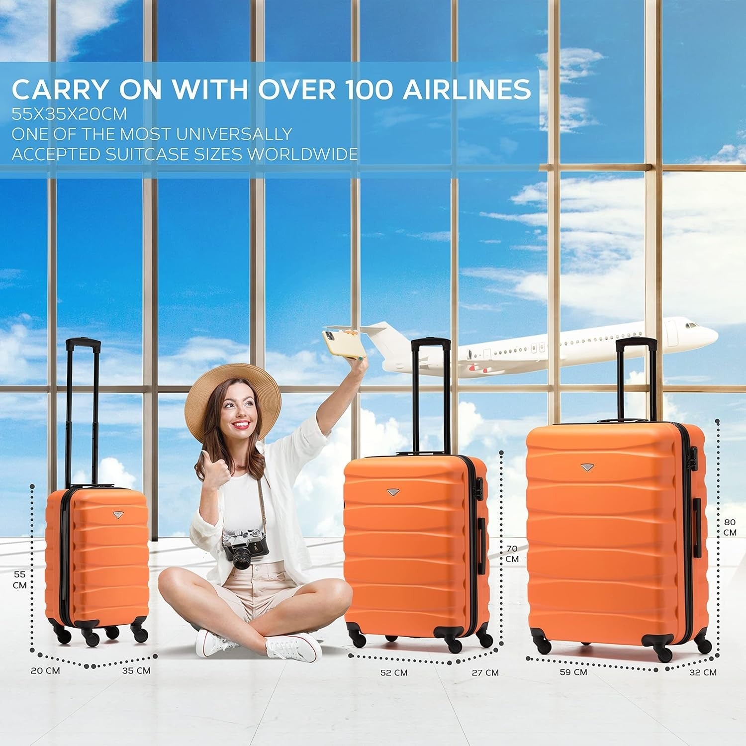 ABS Medium Check In Suitcase 25” Lightweight 4 Wheel Spinner Lock