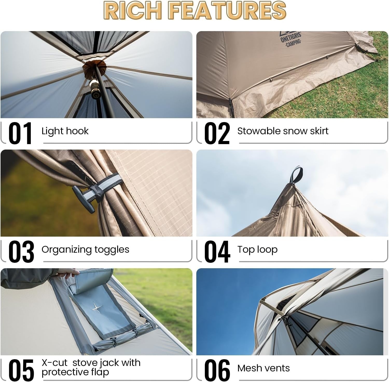 4 Season Hot Tent Tipi Stove Jack Snow Skirt Ultralight