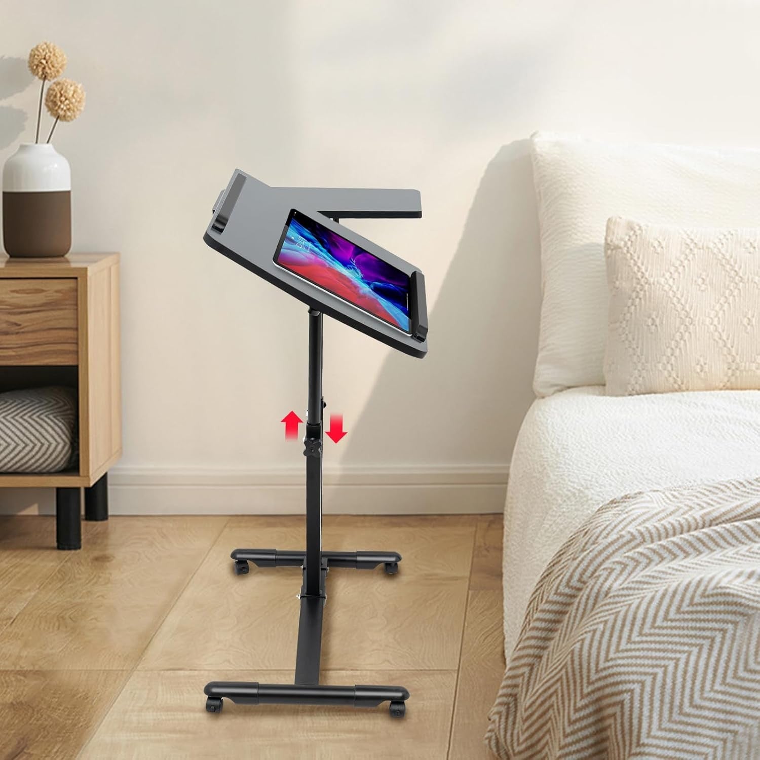 Professional Tattoo Workstation Rolling Tray Table Adjustable Double Tier