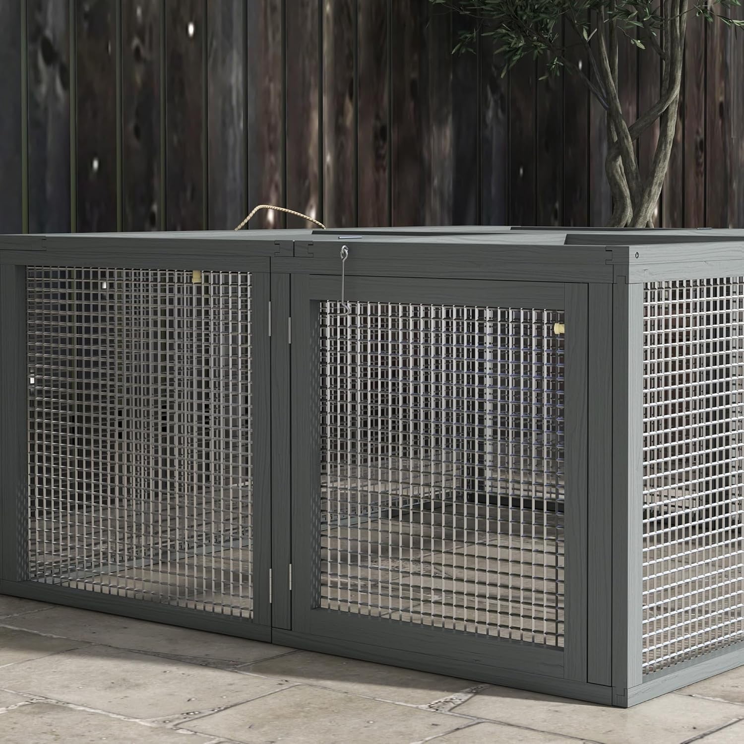 Folding Rabbit Hutch Portable Wooden Outdoor Run Openable Top Large