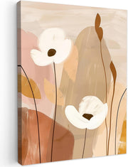 Abstract Flower Canvas Wall Art 30x40cm Framed Modern