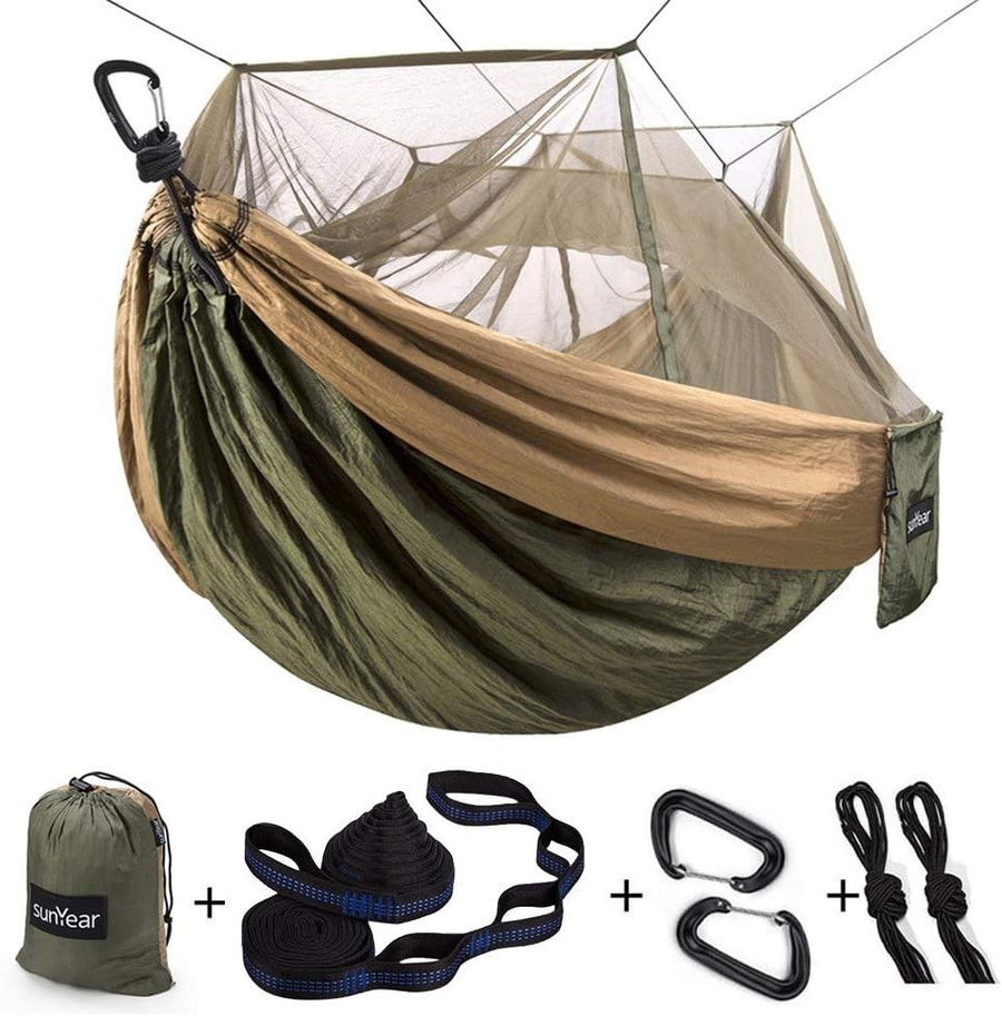 Camping Hammock with Net Portable Single Double Tent 2 Person Travel Hiking
